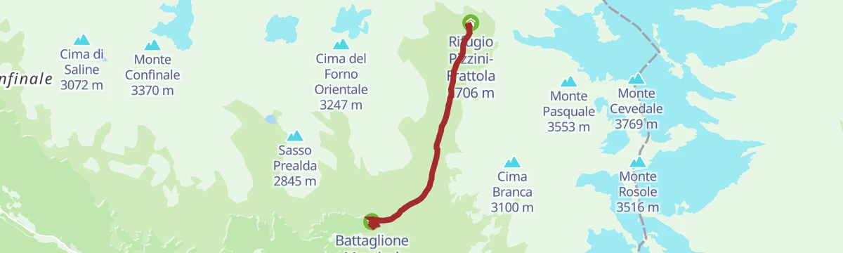 Route map: Rifugio Pizzini with joëlette